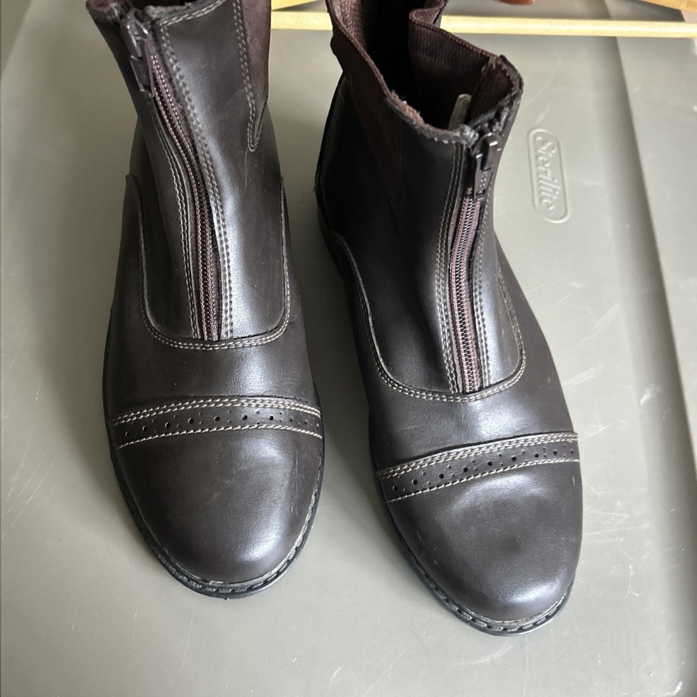 TuffRider Girls Brown Starter Front Zip Paddock Riding Equestrian Boots Sz 5 - Picture 10 of 16